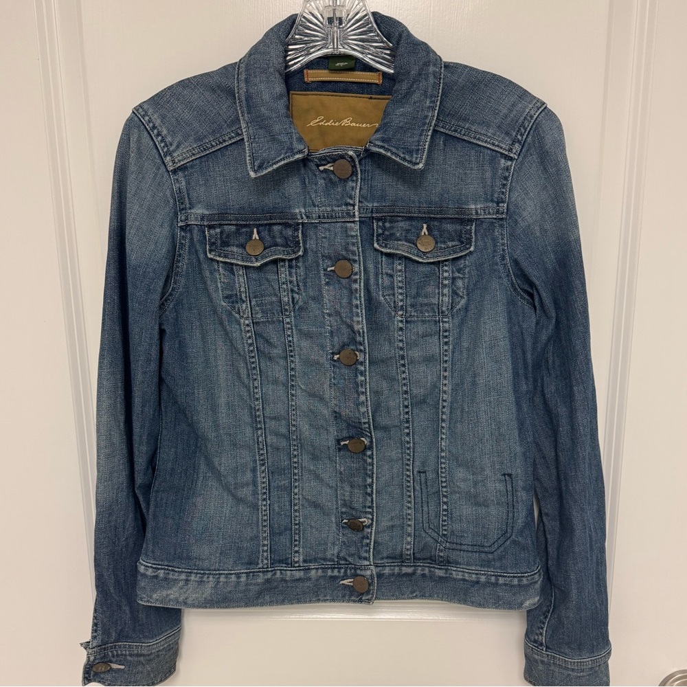Denim Trucker Style Jacket Size S Eddie Bauer